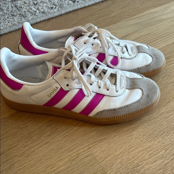 adidas Shoes - Adidas Samba White and Magenta Sneakers